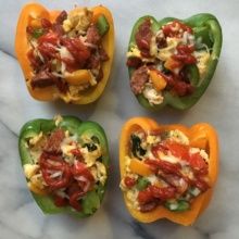 Stuffed Breakfast Peppers with Sausage